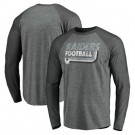 Men's Las Vegas Raiders Gray Tri Blend Raglan Athletic Long Sleeve T Shirt