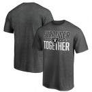 Men's Las Vegas Raiders Heather Charcoal Stronger Together Printed T-Shirt 0943
