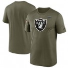 Men's Las Vegas Raiders Olive 2021 Salute To Service Legend Performance T-Shirt