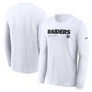 Men's Las Vegas Raiders White Sideline Infograph Lock Up Performance Long Sleeve T Shirt