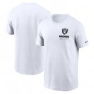 Men's Las Vegas Raiders White Sideline Infograph Lockup Performance T Shirt