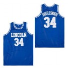 Men's Lincoln High School #34 Jesus Shuttlesworth Blue College Basketball Jersey