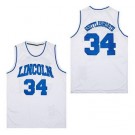 Men's Lincoln High School #34 Jesus Shuttlesworth White College Basketball Jersey