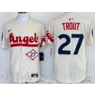 Men's Los Angeles Angels #27 Mike Trout Cream City Limited Jersey