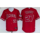 Men's Los Angeles Angels #27 Mike Trout Red Authentic Jersey