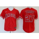 Men's Los Angeles Angels #27 Mike Trout Red Cool Base Jersey