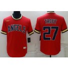 Men's Los Angeles Angels #27 Mike Trout Red Cooperstown Collection Jersey
