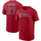 Men's Los Angeles Angels #27 Mike Trout Red Printed T Shirt 112045