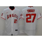 Men's Los Angeles Angels #27 Mike Trout White Authentic Jersey