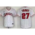 Men's Los Angeles Angels #27 Mike Trout White Cool Base Jersey