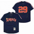 Men's Los Angeles Angels #29 Rod Carew Navy Mesh Throwback Jersey