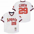 Men's Los Angeles Angels #29 Rod Carew White 1982 Throwback Jersey