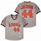 Men's Los Angeles Angels #44 Reggie Jackson Gray 1985 Throwback Jersey