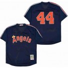 Men's Los Angeles Angels #44 Reggie Jackson Navy Mesh Throwback Jersey