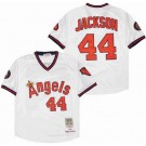 Men's Los Angeles Angels #44 Reggie Jackson White 1982 Throwback Jersey