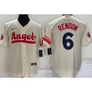 Men's Los Angeles Angels #6 Anthony Rendon Cream 2022 City Connect Cool Base Jersey