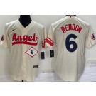Men's Los Angeles Angels #6 Anthony Rendon Cream 2022 City Connect Player Number Cool Base Jersey
