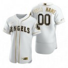 Men's Los Angeles Angels Customized White Gold 2020 FlexBase Jersey