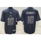 Men's Los Angeles Chargers #10 Justin Herbert Limited Black RFLCTV Jersey