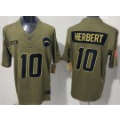 Men's Los Angeles Chargers #10 Justin Herbert Limited Green 2025 Salute To Service Jersey