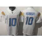 Men's Los Angeles Chargers #10 Justin Herbert Limited White FUSE Vapor Jersey