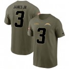 Men's Los Angeles Chargers #3 Derwin James Jr Olive 2022 Salute To Service T Shirt