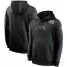 Men's Los Angeles Chargers Black Crucial Catch Sideline Performance Pullover Hoodie