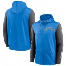 Men's Los Angeles Chargers Blue Charcoal Fan Gear Mascot Performance Full Zip Hoodie