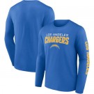 Men's Los Angeles Chargers Blue Go the Distance Long Sleeve T Shirt