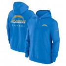 Men's Los Angeles Chargers Blue Sideline Club Fleece Pullover Hoodie