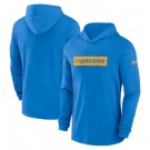 Men's Los Angeles Chargers Blue Sideline Hoodie Performance Long Sleeve T Shirt