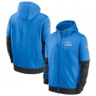 Men's Los Angeles Chargers Blue Sideline Impact Lockup Performance Full Zip Pullover Hoodie