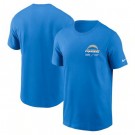 Men's Los Angeles Chargers Blue Sideline Infograph Lockup Performance T Shirt