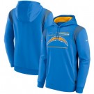 Men's Los Angeles Chargers Blue Sideline Logo Performance Pullover Hoodie
