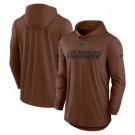 Men's Los Angeles Chargers Brown 2023 Salute To Service Lightweight Long Sleeve Hoodie T Shirt
