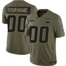 Men's Los Angeles Chargers Custom Limited Green 2025 Salute To Service Jersey
