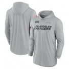 Men's Los Angeles Chargers Gray 2024 Salute to Service Lightweight Performance Long Sleeve Hooded T Shirt