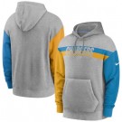 Men's Los Angeles Chargers Gray Heathered Heritage Tri Blend Pullover Hoodie