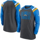Men's Los Angeles Chargers Gray Tri Blend Raglan Athletic Long Sleeve T Shirt