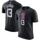 Men's Los Angeles Clippers #13 Paul George Black Printed T Shirt 211067