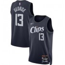 Men's Los Angeles Clippers #13 Paul George Navy 2023 City Icon Heat Press Jersey