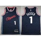 Men's Los Angeles Clippers #1 James Harden Navy 2023 Icon Swingman Jersey