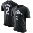 Men's Los Angeles Clippers #2 Kawhi Leonard Black City Printed T Shirt 211017