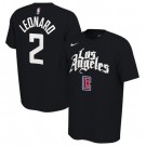 Men's Los Angeles Clippers #2 Kawhi Leonard Black Printed T-Shirt 0834