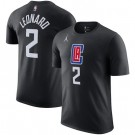 Men's Los Angeles Clippers #2 Kawhi Leonard Black Printed T Shirt 211062