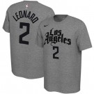 Men's Los Angeles Clippers #2 Kawhi Leonard Gray Printed T-Shirt 0975