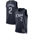 Men's Los Angeles Clippers #2 Kawhi Leonard Navy 2023 City Icon Heat Press Jersey