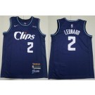 Men's Los Angeles Clippers #2 Kawhi Leonard Navy 2023 City Icon Sponsor Swingman Jersey