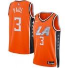 Men's Los Angeles Clippers #3 Chris Paul Ornage 2025 City Heat Press Jersey