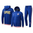 Men's Los Angeles Clippers Blue 75th Performance Showtime Full Zip Hoodie Jacket Pants Sets